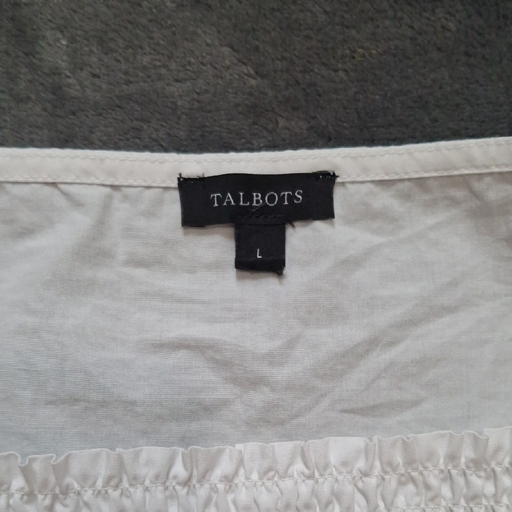 Talbots White Top with Colorful Butterfly Print Size L - Picture 6 of 11